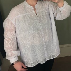 Soft Surroundings Pearl Button Embroidered Top